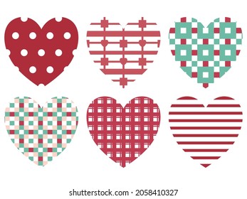 heart pattern Designed with geometric shapes in different colors for cards, Valentine's Day, backgrounds, pillow designs, t-shirts, digital paper, templates and more.