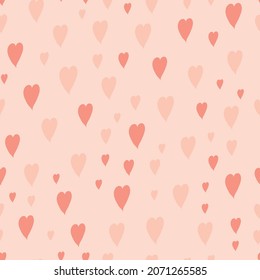 Heart pattern with dots. Seamless vector background