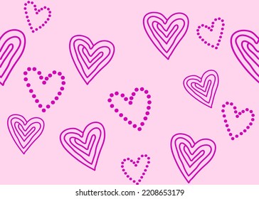 Patrón cardíaco para impresión de tela y fondo de día de San Valentín romántico