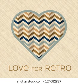 Heart with pattern filling in retro colors