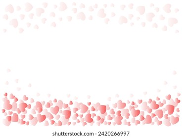 Heart pattern frame illustration. Vector illustration. The blank space in the middle is text space.