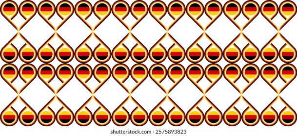 heart pattern of german flag. vector illustration