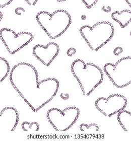 Heart pattern hand drawn ink brush. Vector fashion textile