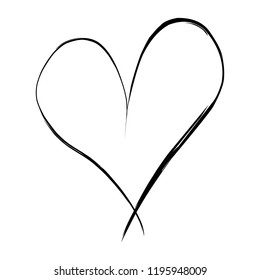 Heart pattern. Hand drawn heart isolated on white background. Vector illustration for your graphic design, pattern, icon, calligraphy. Vector illustration.