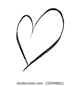 Heart pattern. Hand drawn heart isolated on white background. Vector illustration for your graphic design, pattern, icon, calligraphy. Vector illustration.
