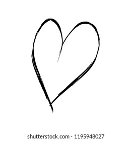 Heart pattern. Hand drawn heart isolated on white background. Vector illustration for your graphic design, pattern, icon, calligraphy. Vector illustration.