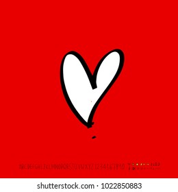 Heart pattern / Hand drawn heart sketch - vector