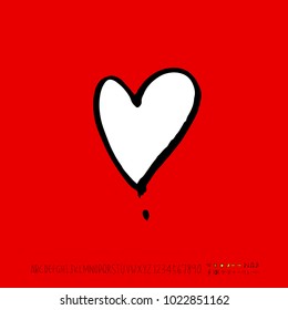Heart pattern / Hand drawn heart sketch - vector