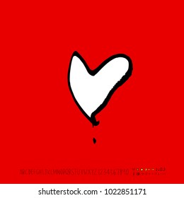 Heart pattern / Hand drawn heart sketch - vector
