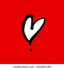 Heart pattern / Hand drawn heart sketch - vector