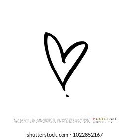 Heart pattern / Hand drawn heart sketch - vector