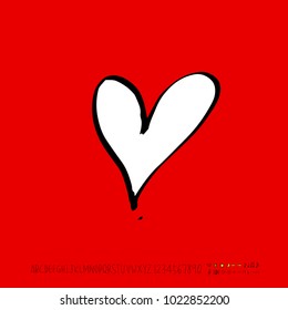 Heart pattern / Hand drawn heart sketch - vector