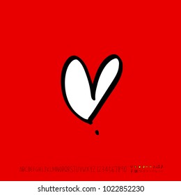 Heart pattern / Hand drawn heart sketch - vector