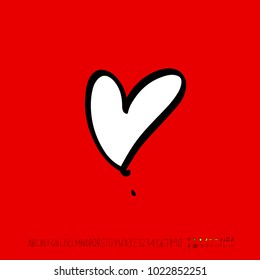 Heart pattern / Hand drawn heart sketch - vector