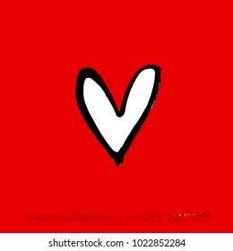 Heart pattern / Hand drawn heart sketch - vector
