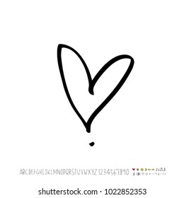 Heart pattern / Hand drawn heart sketch - vector
