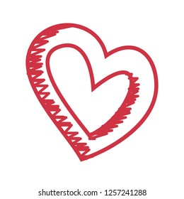 Heart Pattern Hand Drawn Heart Sketch Isolated On A White Background. Vector Sketch Style Illustration. Unique Pattern Design For Happy Valentines Day Greeting Card, Brochures, Web, Printed Materials