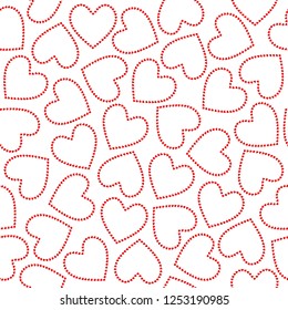 Heart pattern isolated on white background seamless for concept Valentines day design.