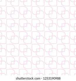 Heart pattern isolated on white background seamless for concept Valentines day design.