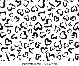 Heart pattern leopard print vector trendy design for textile