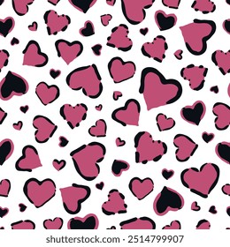 
Heart pattern with leopard shapes