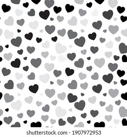 Heart pattern. Love seamless repeating tile for valentine background. Black shape with decorative design great for romance wrapper design.