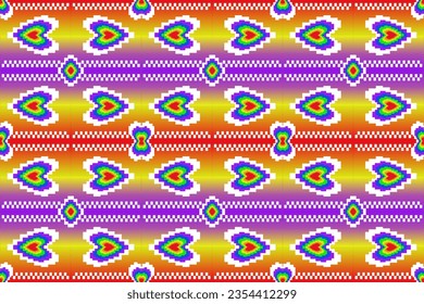 Heart pattern in many colors, rainbow colors, LGBT, for textiles, carpets, wallpapers, clothes, sarongs, scarves, batiks, embroidery for the printing and advertising industry. vector geometric shapes
