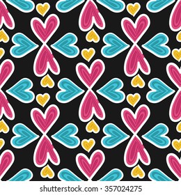 heart pattern on black background