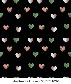 heart pattern on black color background. vector illustration