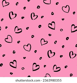 Heart pattern on pink background