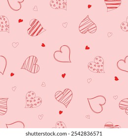 Heart pattern on pink background for card,wrapping paper,wallpaper,gift box.love.vector,illustration.