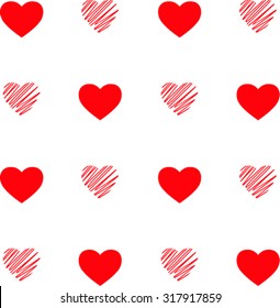 Heart pattern on transparent background