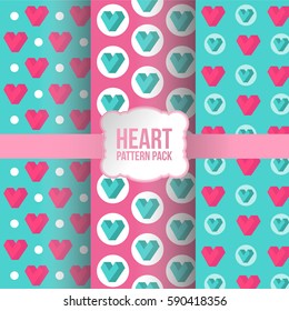 Heart pattern pack. Vector illustration.