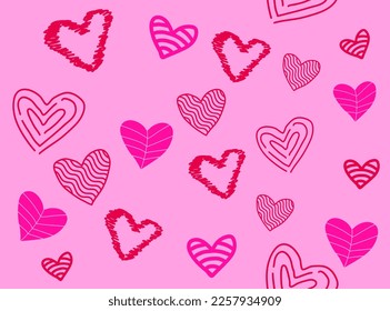 Color rosa del patrón cardíaco para el fondo del día de San Valentín