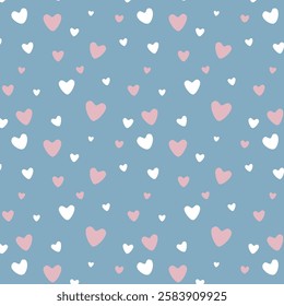 Heart pattern, pink white and blue, valentines