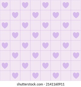 heart pattern purple perforated lines seamless background