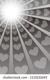 Heart pattern radiation, concentration line, cartoon, animation, expression, effect, radial, radiation,