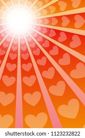 Heart pattern radiation, concentration line, cartoon, animation, expression, effect, radial, radiation,