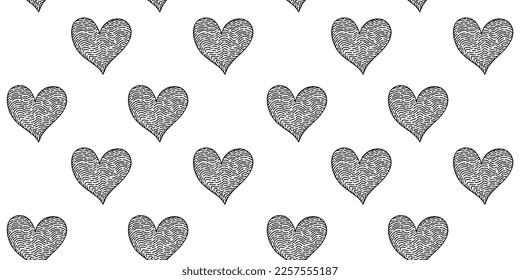 Heart pattern in scandinavian style. Minimalistic romantic heart pattern on a white background.