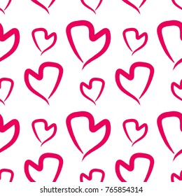 Heart Pattern Seamless Background. Vector