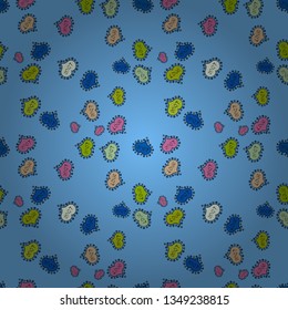 Heart pattern. Seamless Valentine':s with blue, black and pink elements. Vector illustration.