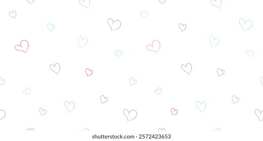 Heart pattern seamless vector. Valentine's Day gift wrapping paper design with cute hand drawn hearts.