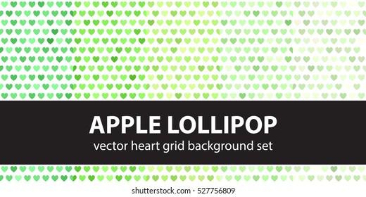 Heart pattern set "Apple Lollipop". Vector seamless backgrounds