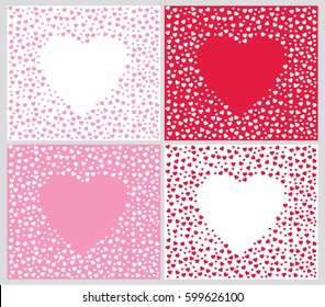 Heart pattern set. Vector heart pattern. Heart shape pattern Valentines day pattern. 