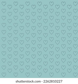 Heart Pattern in sky color backgound, verical hearts rows and horizontal rows of hearts in sky color background