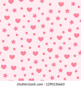 Heart Pattern Stars Dots Seamless Vector Stock Vector (Royalty Free ...