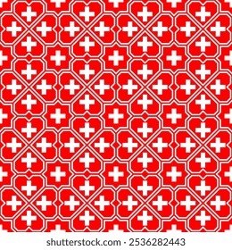 heart pattern of switzerland flag. vector illustration