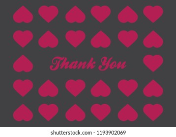 heart pattern thank you card template