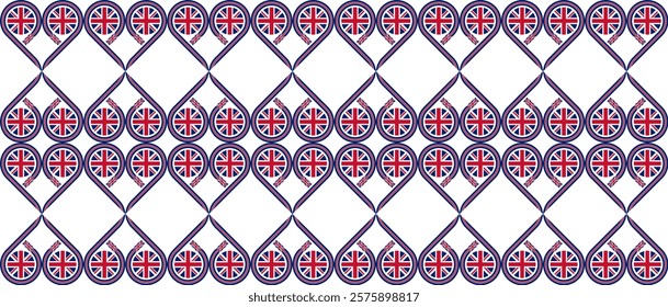 heart pattern of united kingdom flag. vector illustration