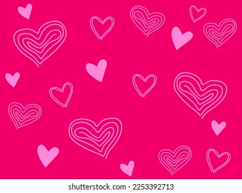 Fondo del día de las tarjetas de San Valentín de patrón cardíaco, impresión de tela